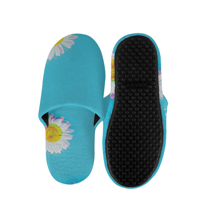 Glitch Daisy Flower Print Slippers