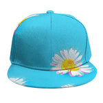 Glitch Daisy Flower Print Snapback Cap