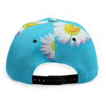 Glitch Daisy Flower Print Snapback Cap