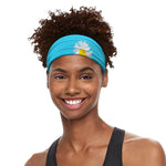 Glitch Daisy Flower Print Sports Headband