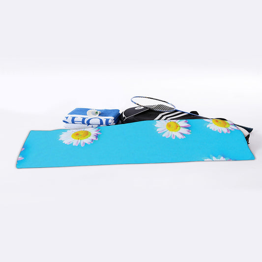 Glitch Daisy Flower Print Sports Towel