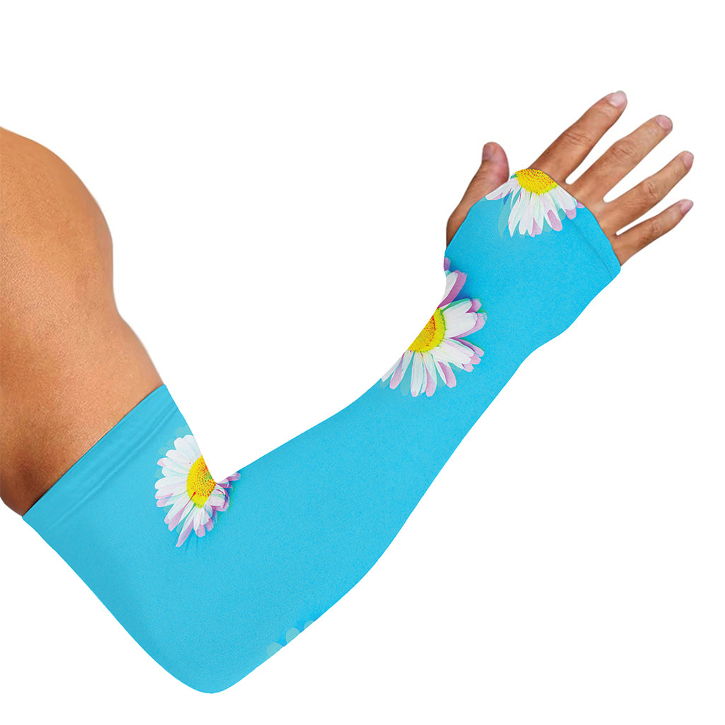 Glitch Daisy Flower Print Sun Protection Arm Sleeves