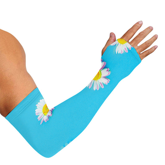 Glitch Daisy Flower Print Sun Protection Arm Sleeves