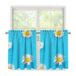 Glitch Daisy Flower Print Tier Curtains