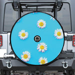 Glitch Daisy Flower Print Tire Cover With Camera Hole