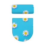 Glitch Daisy Flower Print Toilet Lid And Tank Cover Set