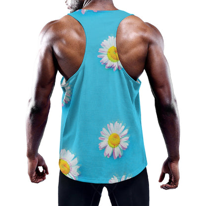 Glitch Daisy Flower Print Training Tank Top