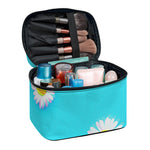 Glitch Daisy Flower Print Travel Makeup Bag