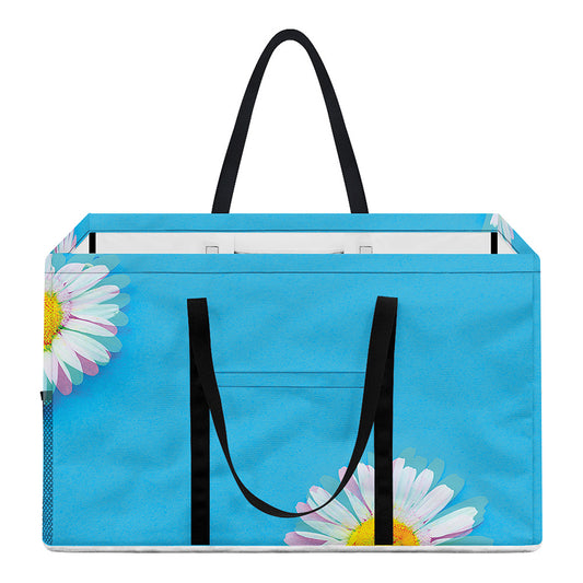 Glitch Daisy Flower Print Utility Tote Bag