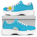 Glitch Daisy Flower Print White Chunky Shoes