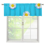 Glitch Daisy Flower Print Window Valance