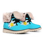 Glitch Daisy Flower Print Winter Boots