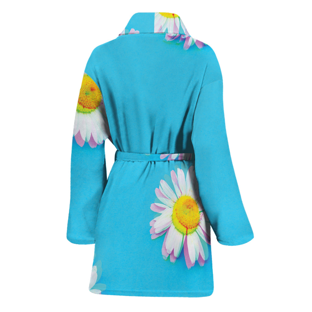 Glitch Daisy Flower Print Women's Bathrobe