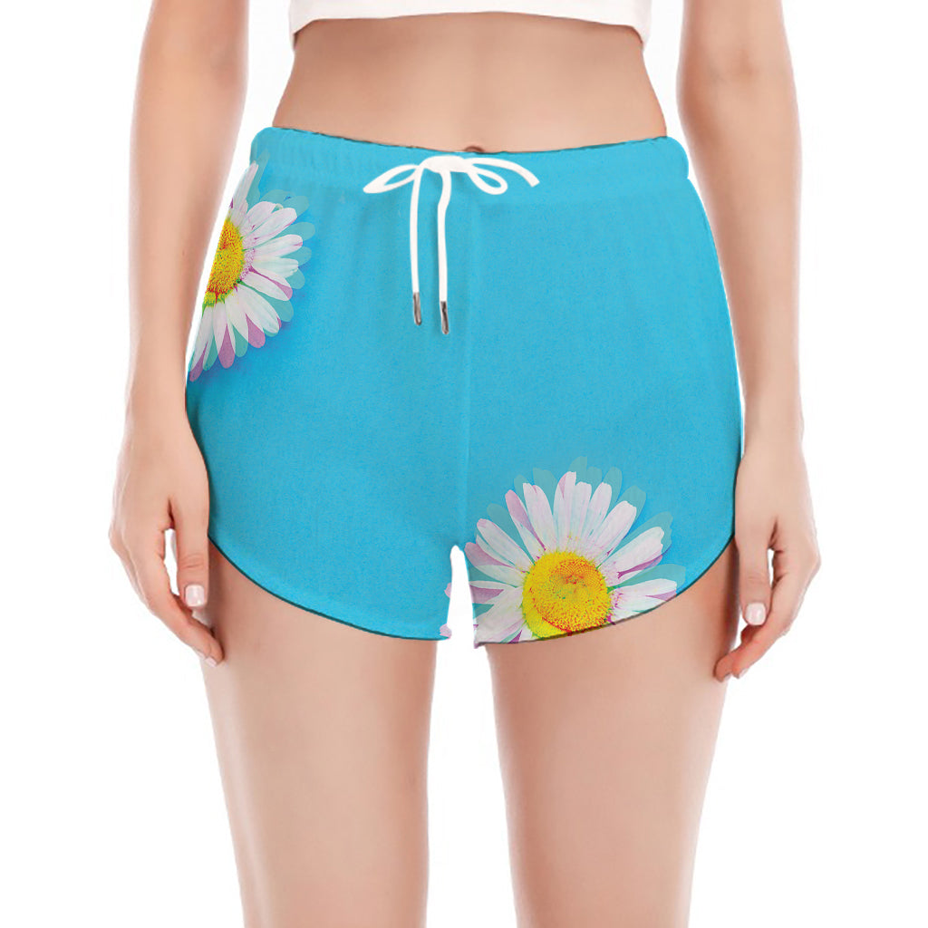Glitch Daisy Flower Print Women's Split Running Shorts