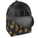 Glitter Gold Heart Pattern Print (NOT Real Glitter) Backpack