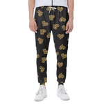 Glitter Gold Heart Pattern Print (NOT Real Glitter) Scuba Joggers