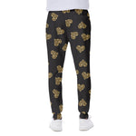 Glitter Gold Heart Pattern Print (NOT Real Glitter) Scuba Joggers