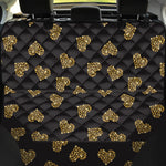 Gold Heart (NOT Real) Glitter Print Pet Car Back Seat Cover