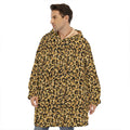 Gold Leopard (NOT Real) Glitter Print Hoodie Blanket