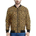 Gold Leopard (NOT Real) Glitter Print Men's Bomber Jacket