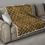 Gold Leopard (NOT Real) Glitter Print Quilt