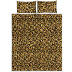 Gold Leopard (NOT Real) Glitter Print Quilt Bed Set