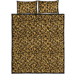 Gold Leopard (NOT Real) Glitter Print Quilt Bed Set