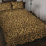 Gold Leopard (NOT Real) Glitter Print Quilt Bed Set