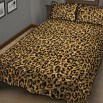 Gold Leopard (NOT Real) Glitter Print Quilt Bed Set