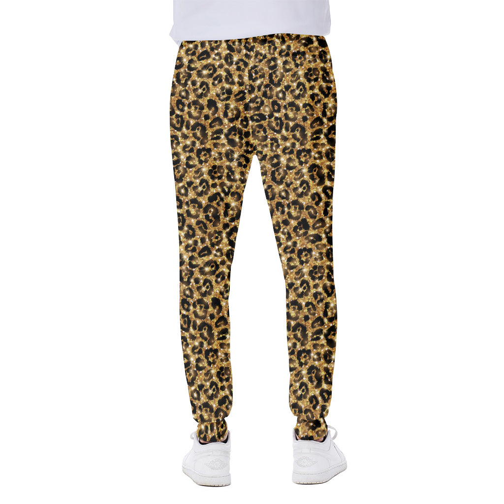 Glitter Gold Leopard Print (NOT Real Glitter) Scuba Joggers