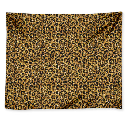 Glitter Gold Leopard Print (NOT Real Glitter) Tapestry