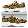 Glitter Gold Leopard Print (NOT Real Glitter) White Chunky Shoes