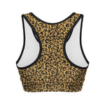 Glitter Gold Leopard Print (NOT Real Glitter) Women's Sports Bra