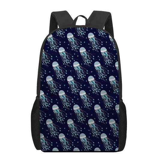Glowing Jellyfish Pattern Print 17 Inch Backpack