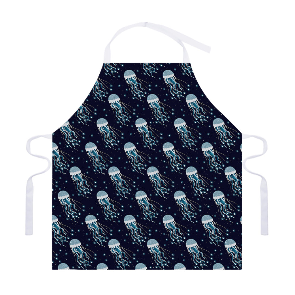 Glowing Jellyfish Pattern Print Adjustable Apron