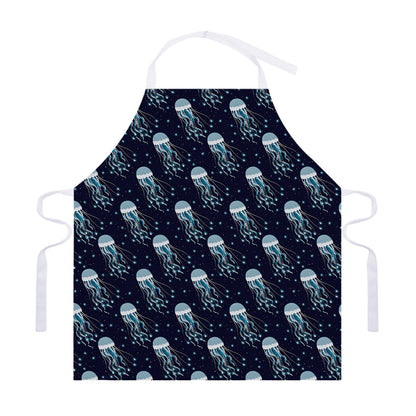 Glowing Jellyfish Pattern Print Adjustable Apron