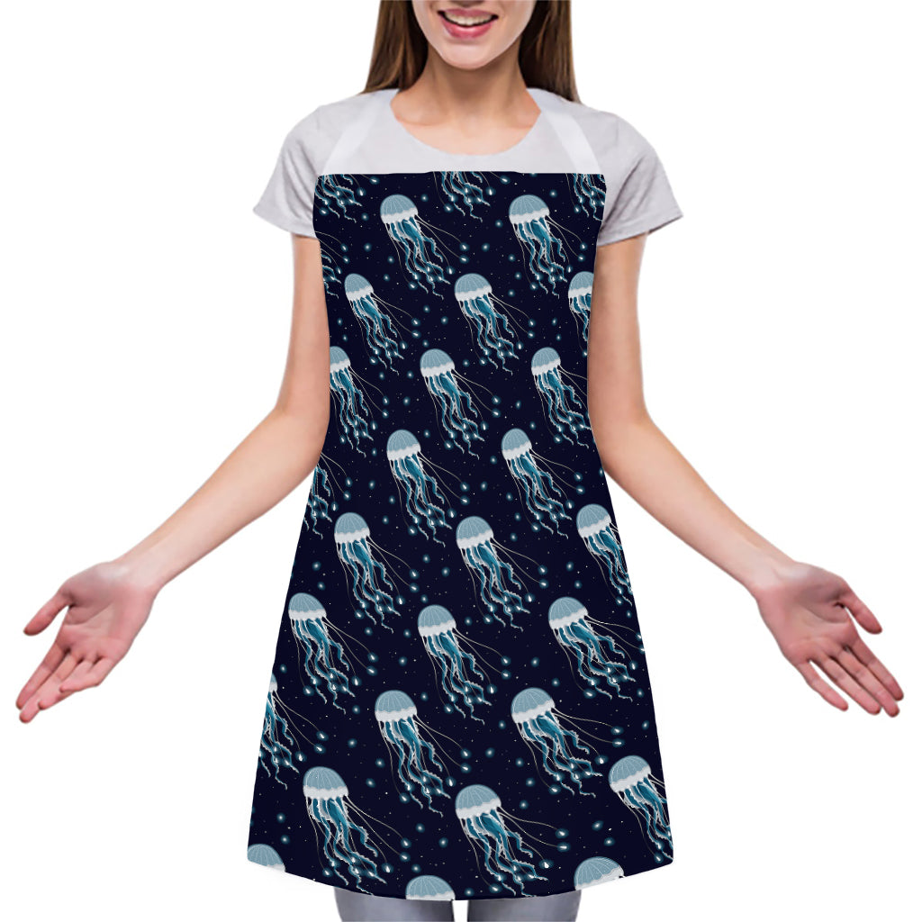 Glowing Jellyfish Pattern Print Adjustable Apron