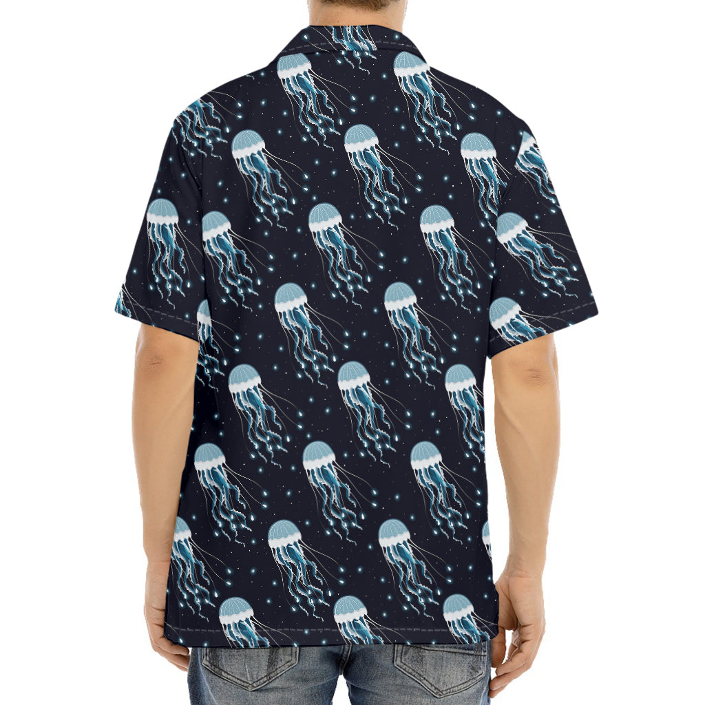 Glowing Jellyfish Pattern Print Aloha Shirt