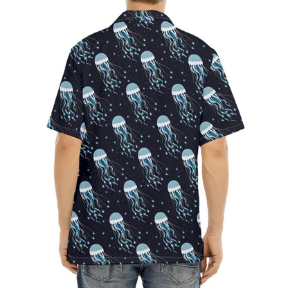 Glowing Jellyfish Pattern Print Aloha Shirt