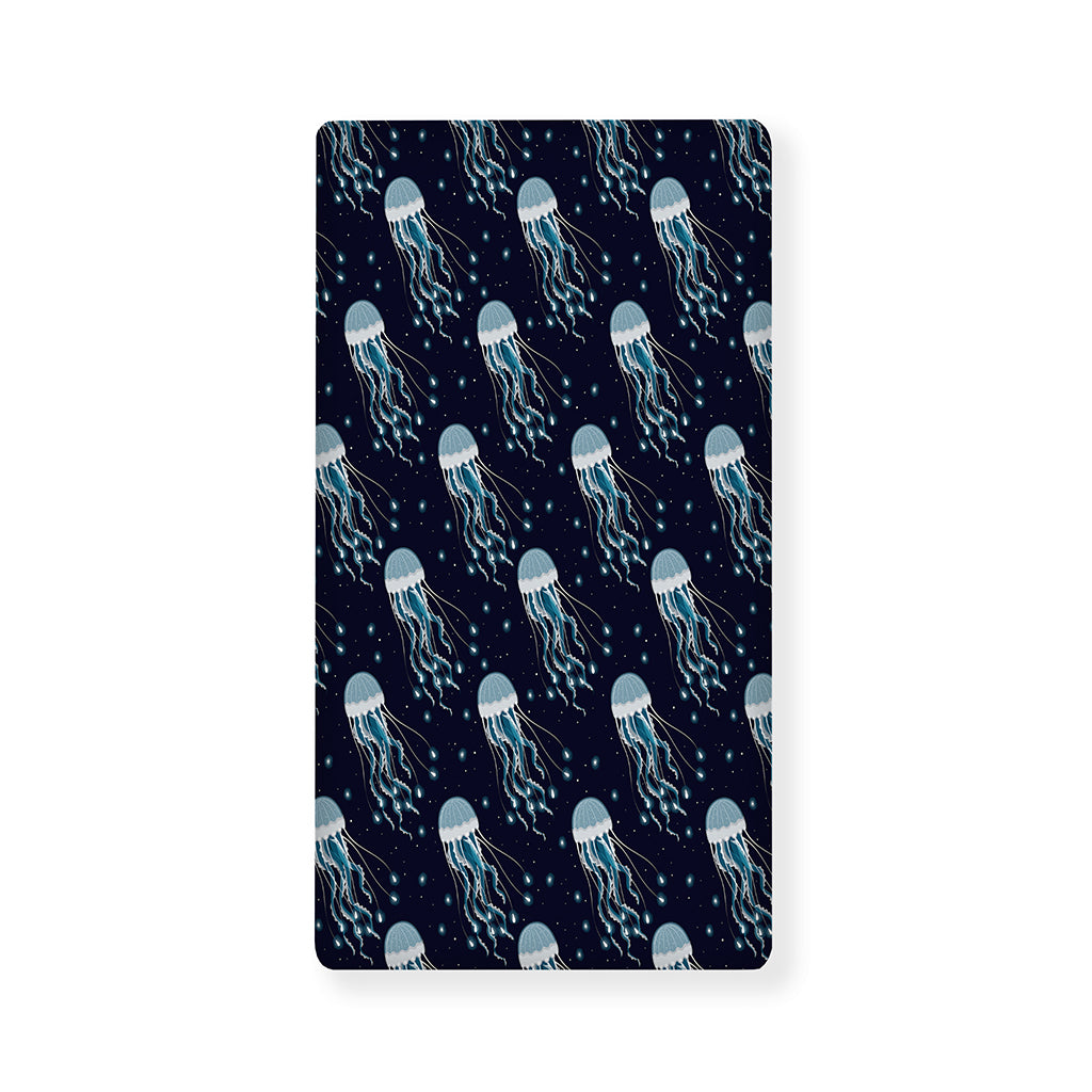 Glowing Jellyfish Pattern Print Baby Crib Sheet