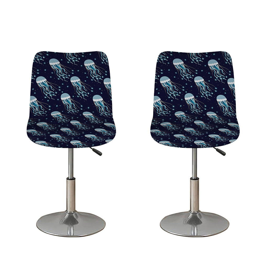Glowing Jellyfish Pattern Print Bar Stool Covers