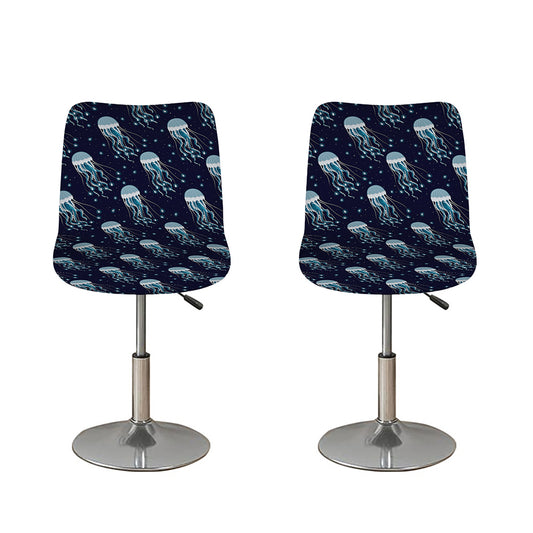 Glowing Jellyfish Pattern Print Bar Stool Covers