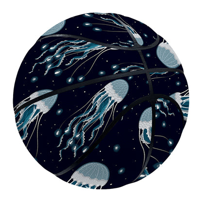 Glowing Jellyfish Pattern Print Basketball