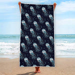 Glowing Jellyfish Pattern Print Beach Towel