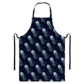 Glowing Jellyfish Pattern Print Bib Apron With Pocket