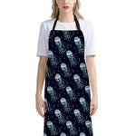 Glowing Jellyfish Pattern Print Bib Apron With Pocket