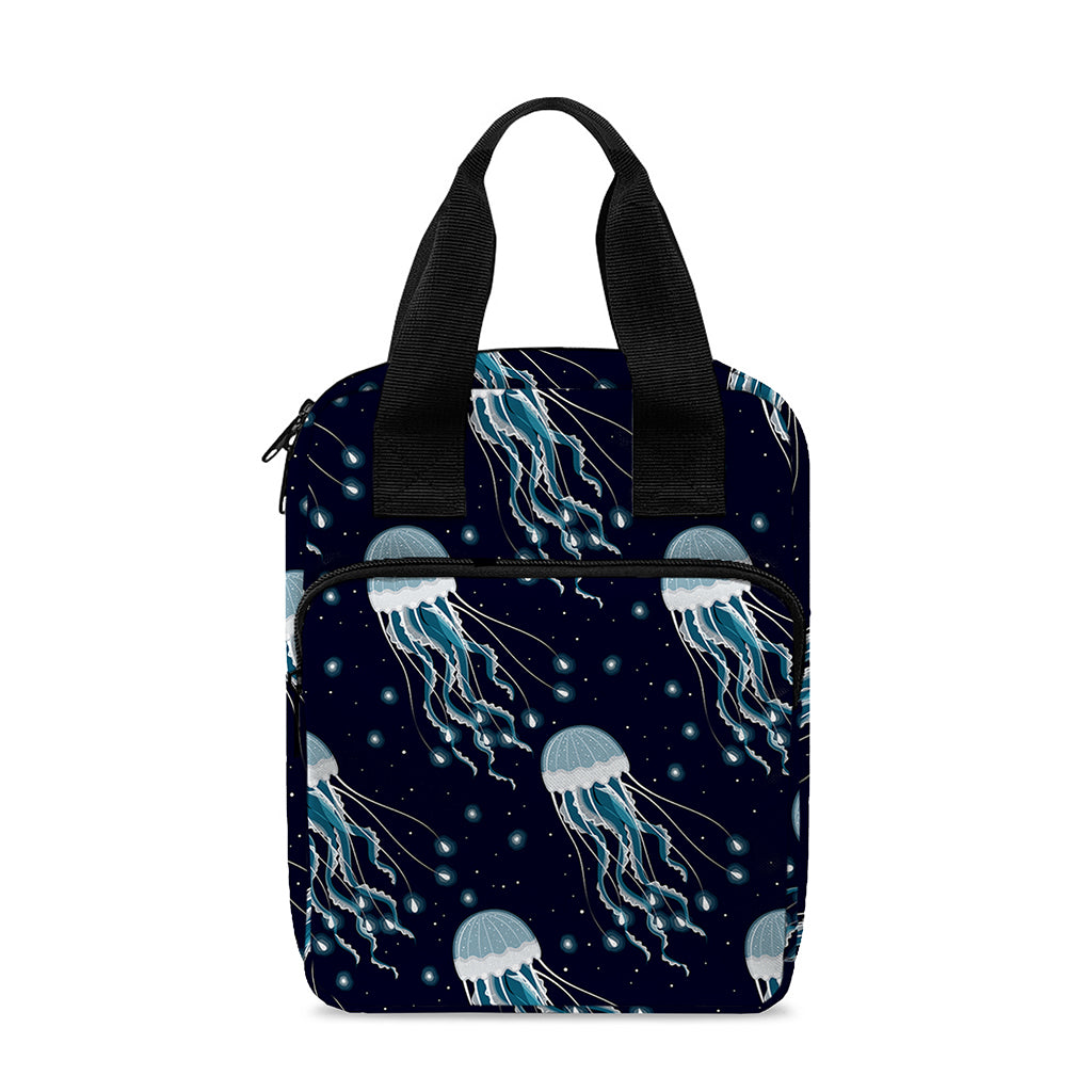 Glowing Jellyfish Pattern Print Bible Tote Bag