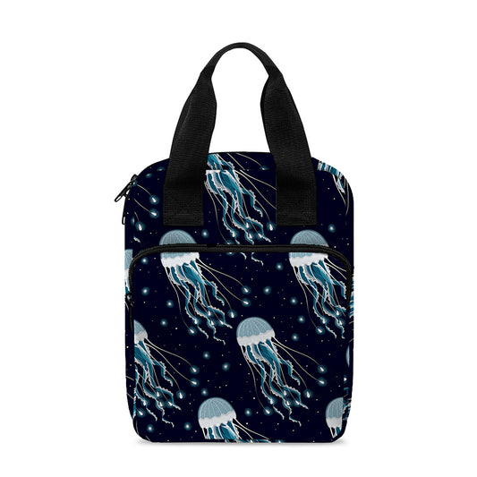 Glowing Jellyfish Pattern Print Bible Tote Bag