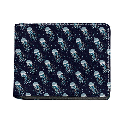 Glowing Jellyfish Pattern Print Bifold Wallet