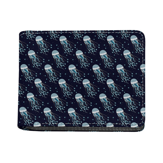 Glowing Jellyfish Pattern Print Bifold Wallet